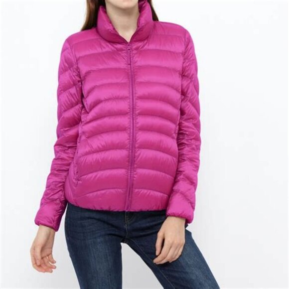 NWOT Uniqlo Packable ULTRA LIGHT DOWN Hooded PARKA in Hot Pink SOLDOUT ONLINE! - Picture 11 of 16